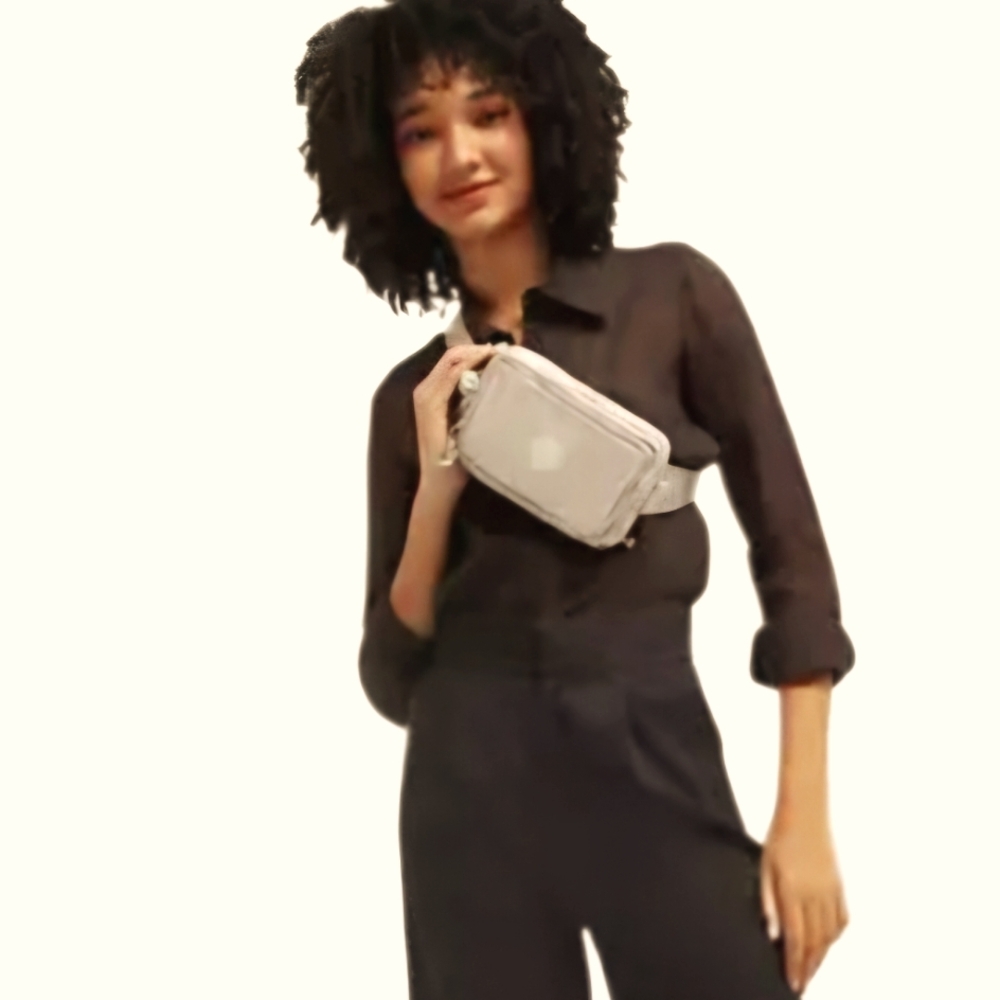 Kipling Travel Convertible Crossbody Strap Waist Pack Belt Metallic NWT